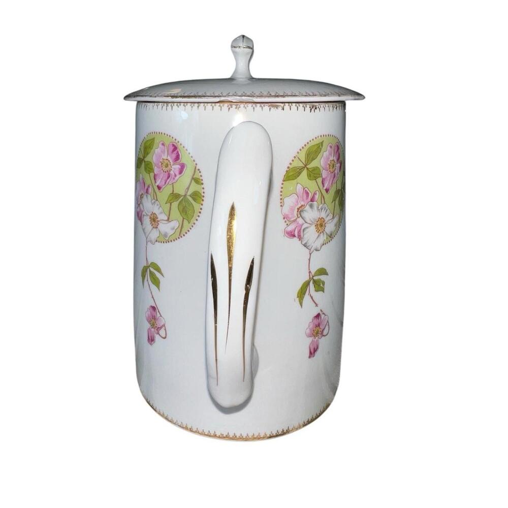 VTG Edwin M. Knowles Semi-vitreous China Chocolate Pot With Lid Made‎ In USA - Picture 9 of 15